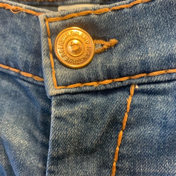 True Religion Halle Women’s Mid rise distressed ripped  Skinny jeans 27 - Picture 6 of 14